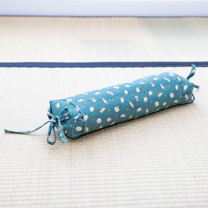 J-Life Koneko Blue Buckwheat Hull Pillow - COVER ONLY