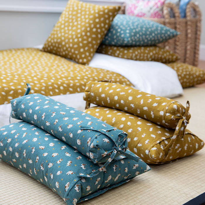 J-Life Koneko Blue Buckwheat Hull Pillow - COVER ONLY