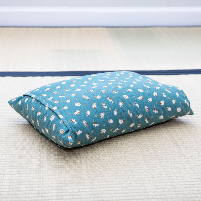 J-Life Koneko Blue Buckwheat Hull Pillow