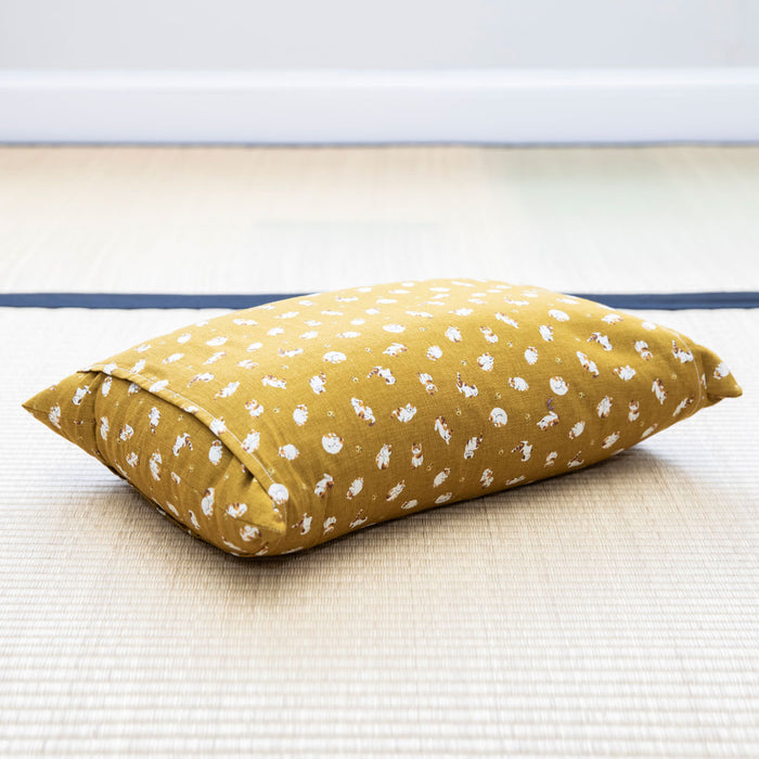 J-Life Koneko Gold Buckwheat Hull Pillow - COVER ONLY
