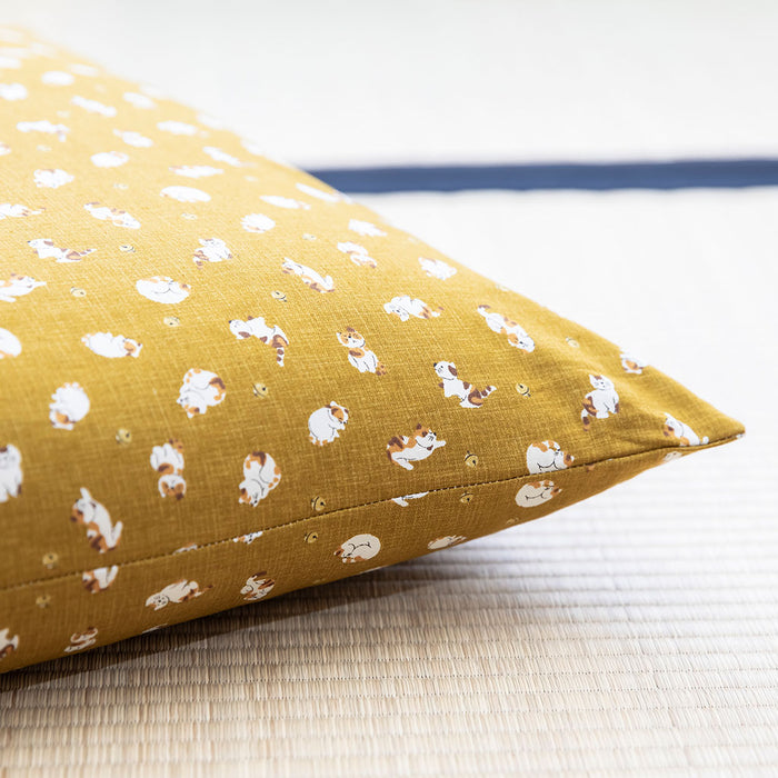 J-Life Koneko Gold Zabuton Floor Pillow - COVER ONLY