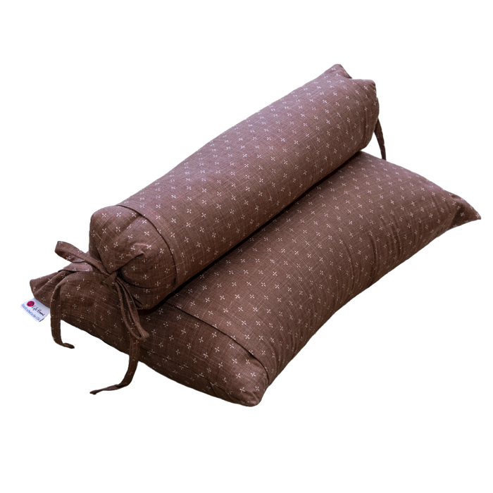 J-Life Kurumi Brown Buckwheat Hull Pillow - COVER ONLY