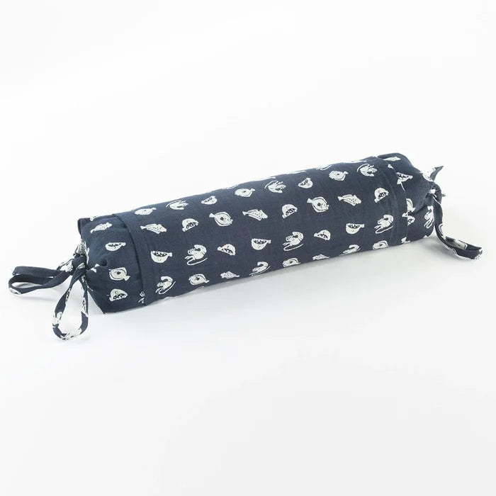 J-Life Marin Navy Buckwheat Hull Pillow - COVER ONLY
