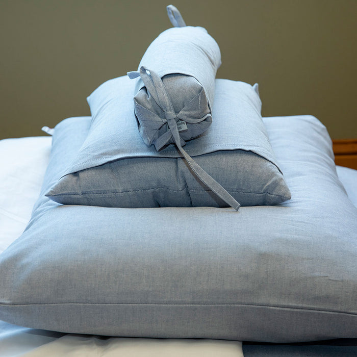 J-Life Mizuiro Blue Buckwheat Hull Pillow - COVER ONLY