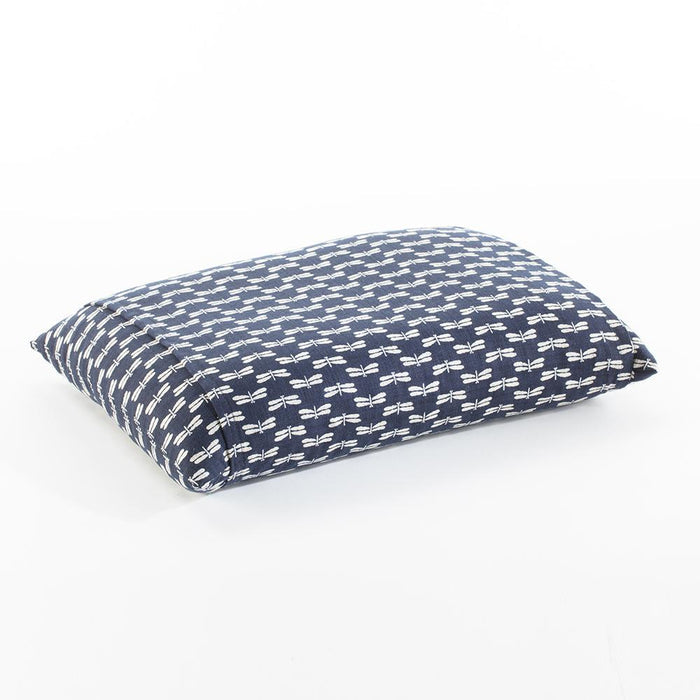 J-Life New Tombo Navy Buckwheat Hull Pillow_Pillows & Shams