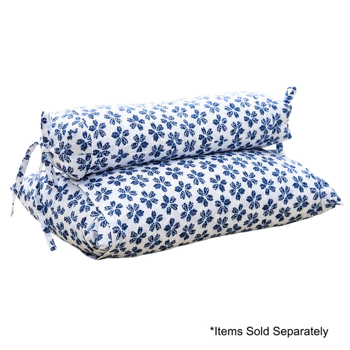 J-Life Plum Blossom Navy Buckwheat Hull Pillow - COVER ONLY