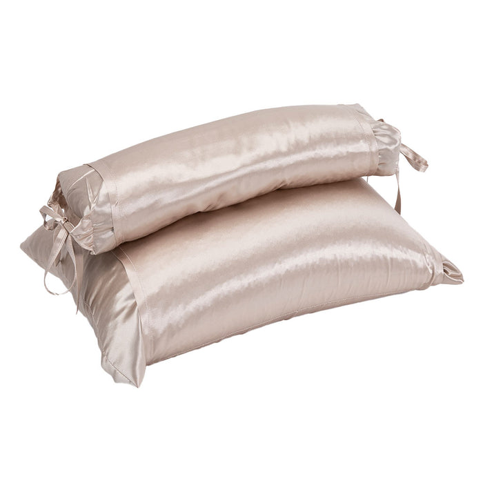 J-Life Shiruku Silk Champagne Buckwheat Hull Pillow - COVER ONLY
