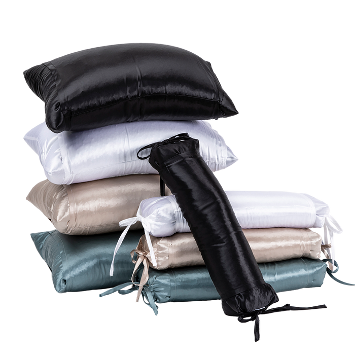 J-Life Shiruku Silk Champagne Buckwheat Hull Pillow