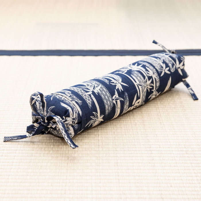 J-Life Takenomori Navy Buckwheat Hull Pillow - COVER ONLY