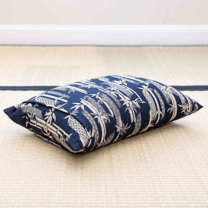 J-Life Takenomori Navy Buckwheat Hull Pillow
