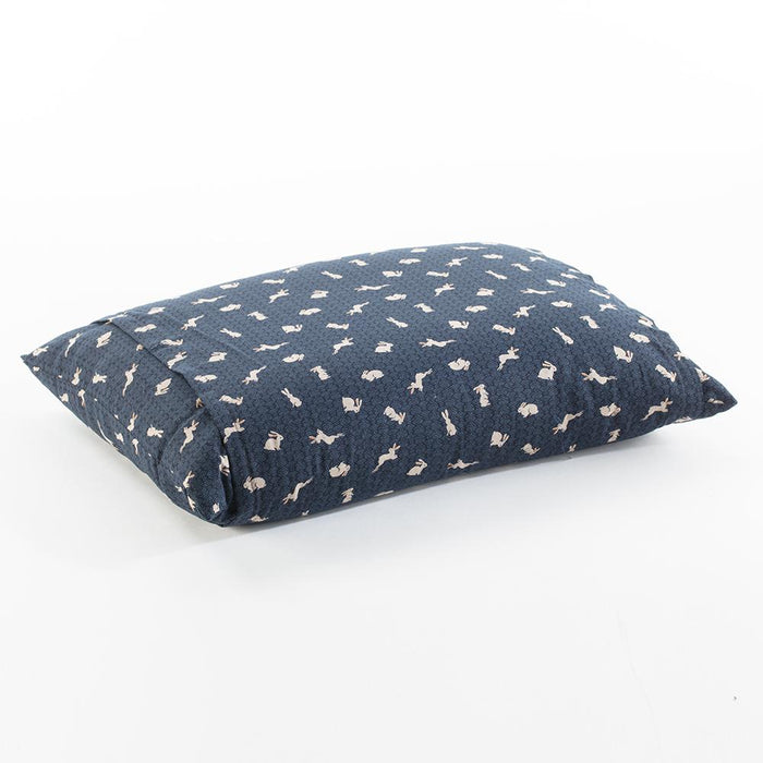 J-Life Usagi Navy Buckwheat Hull Pillow_Pillows & Shams