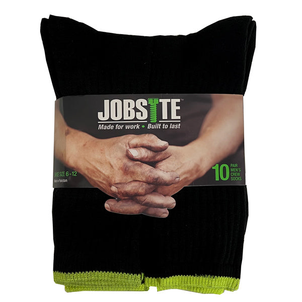 JOBSITE™ 10 PAIR MENS WORK CREW SOCKS