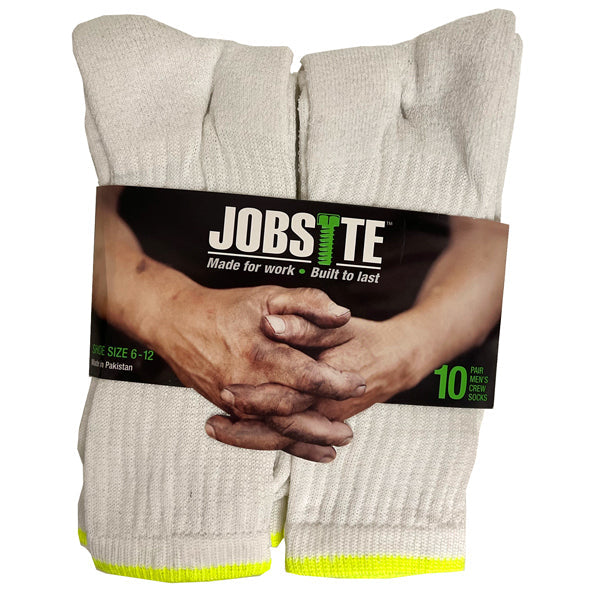JOBSITE™ 10 PAIR MENS WORK CREW SOCKS
