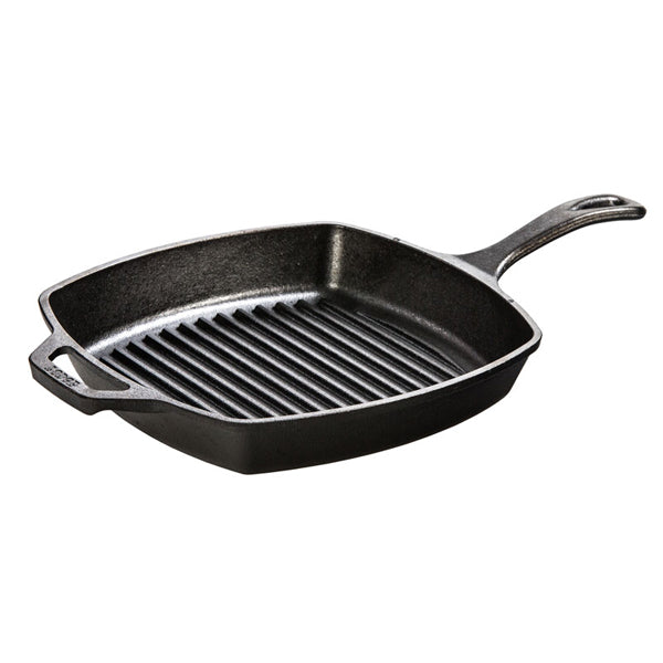 LODGE®  10.5" SEASONED SQUARE CAST IRON GRILL PAN