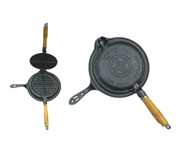 LOG CABIN CAST IRON WAFFLE MAKER. In-Store Pick Up Only!
