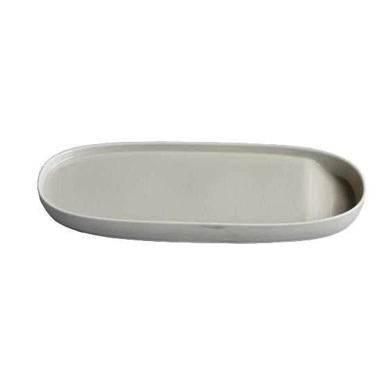 Rectangular ceramic plate on a light gray background