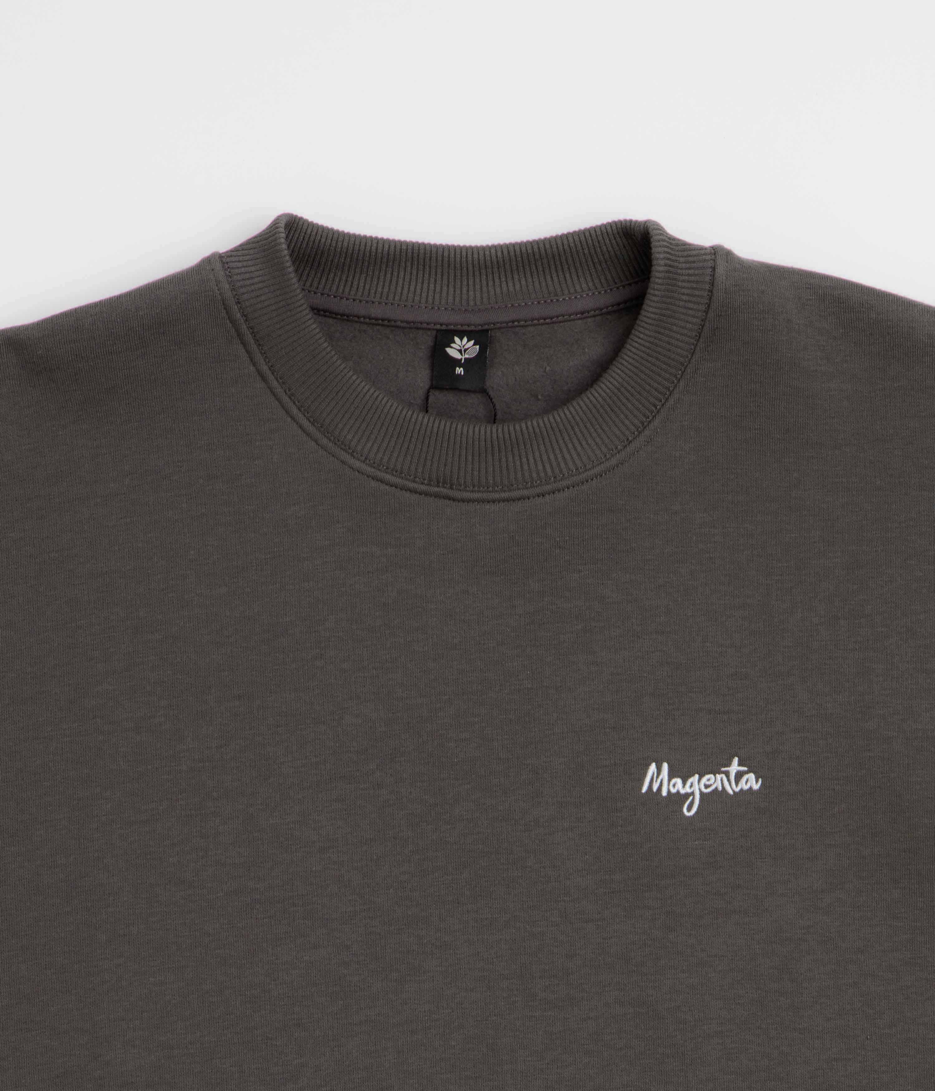 Magenta Script Crewneck Sweatshirt - Dark Charcoal