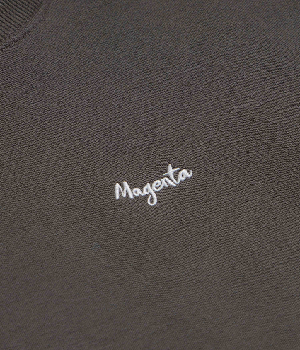Magenta Script Crewneck Sweatshirt - Dark Charcoal