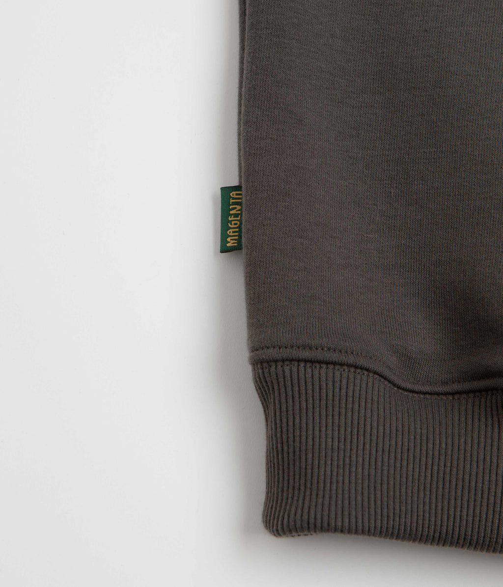 Magenta Script Crewneck Sweatshirt - Dark Charcoal