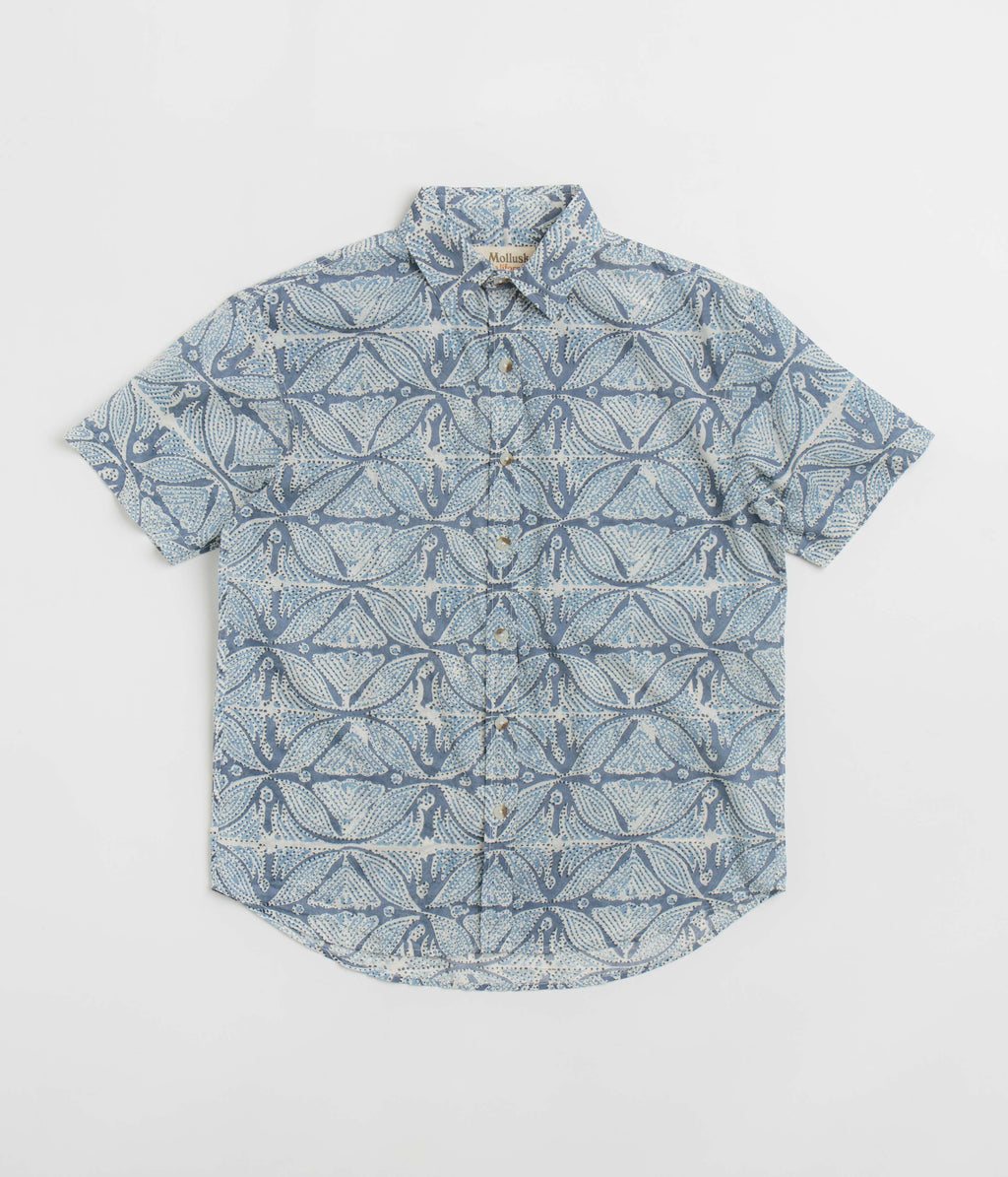Mollusk Summer Short Sleeve Shirt - Blue Flowers