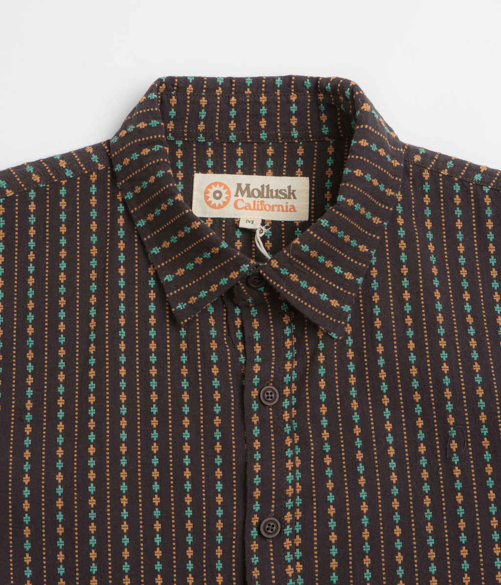 Mollusk Summer Short Sleeve Shirt - Chocolate Dobby