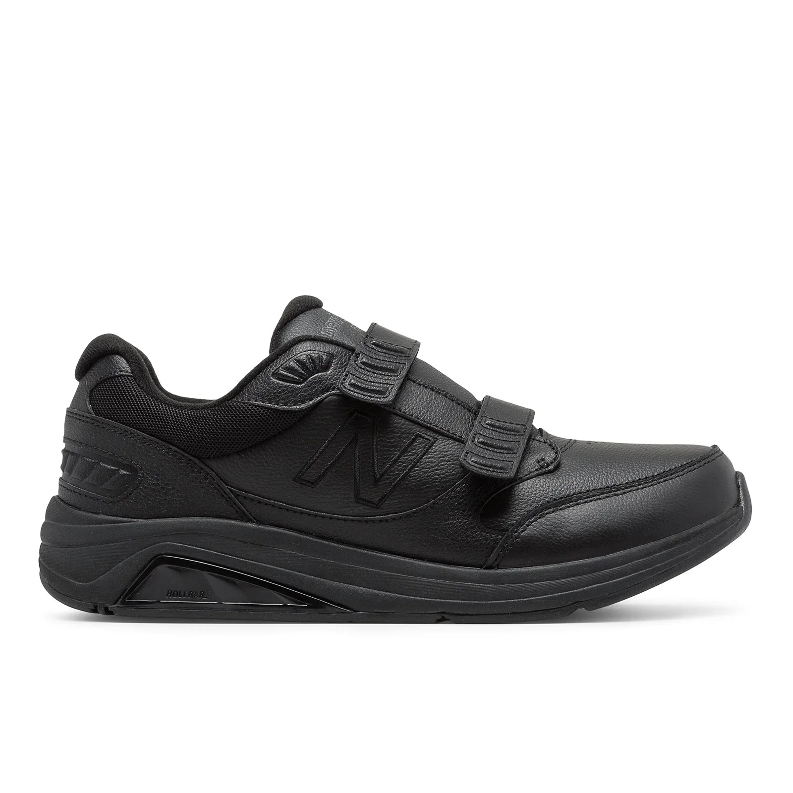 New Balance Men's Hook and Loop Leather 928v3 Walking Shoes in BLACK