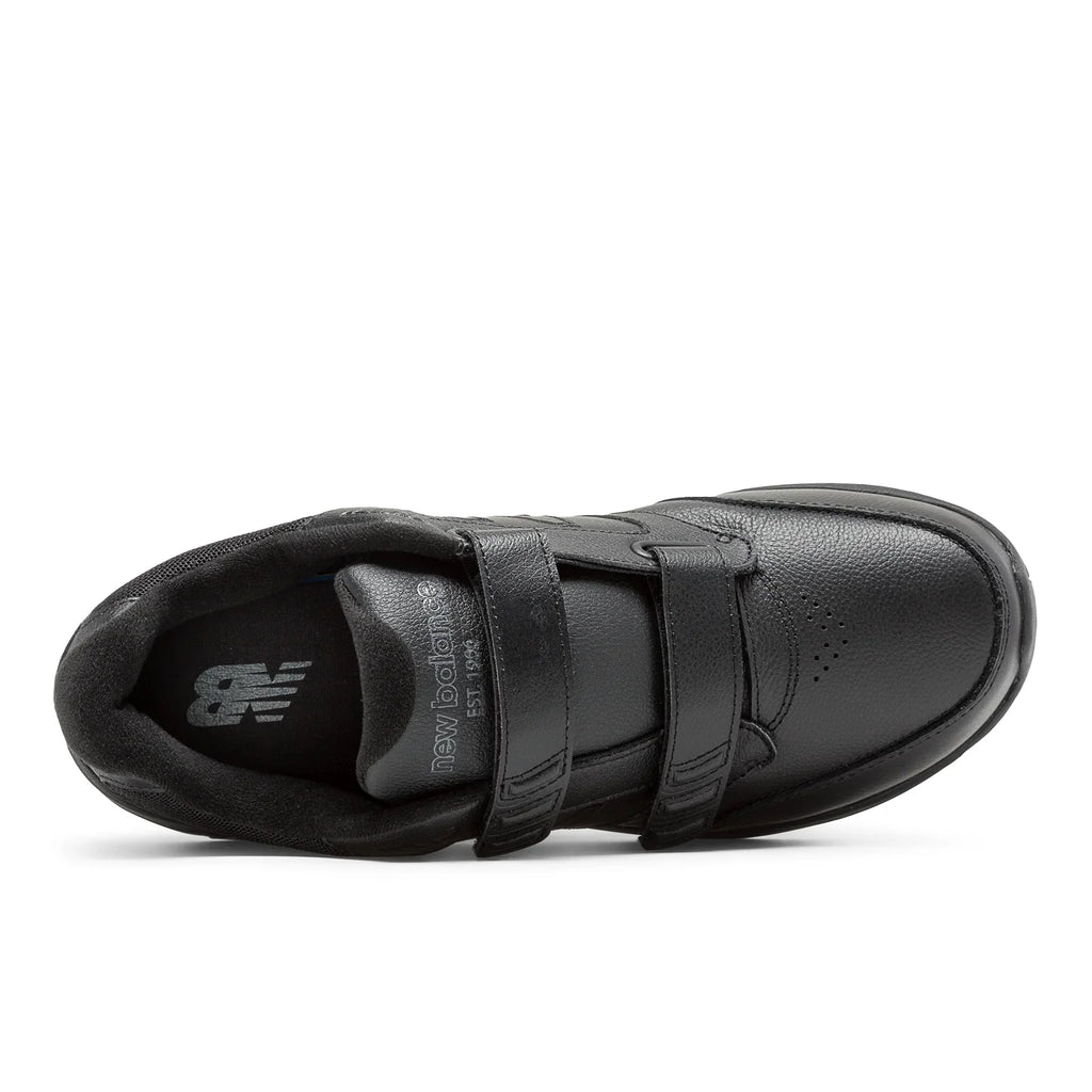 New Balance Men's Hook and Loop Leather 928v3 Walking Shoes in BLACK