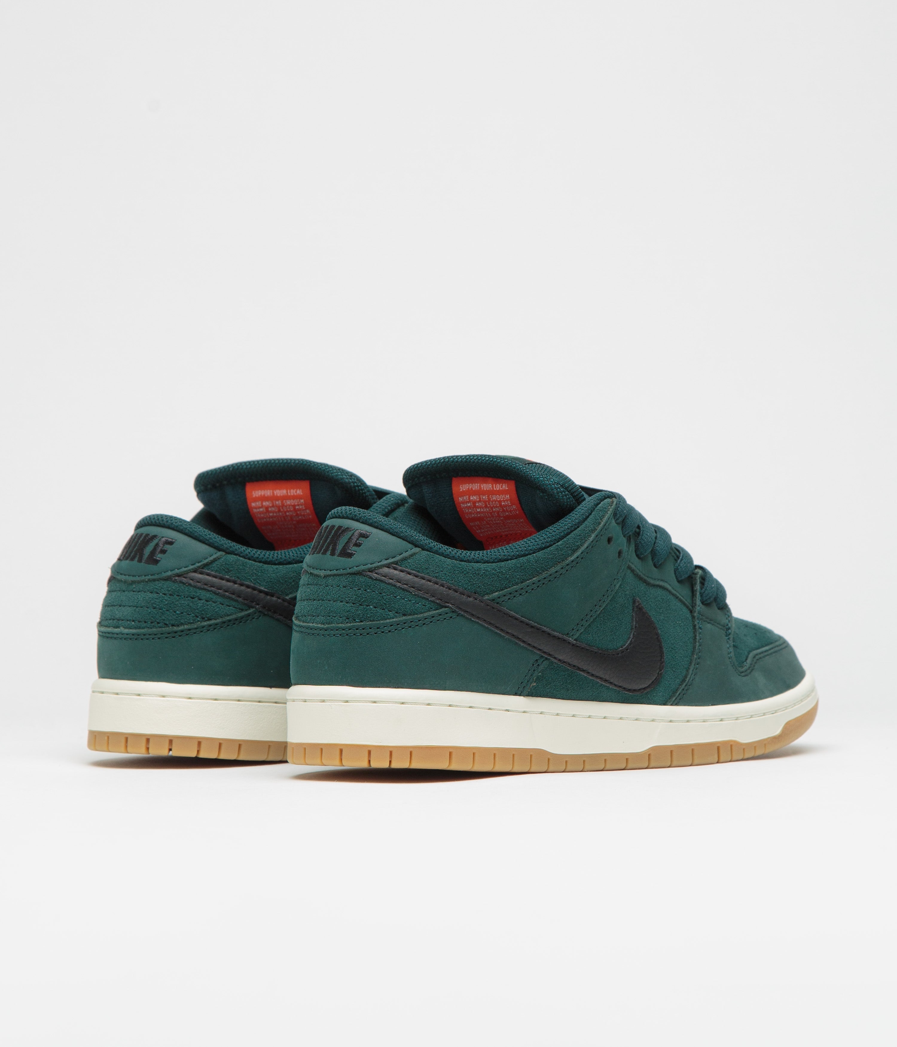 Nike SB Orange Label Dunk Low Pro Shoes - Deep Fir / Black - Fir - Sail