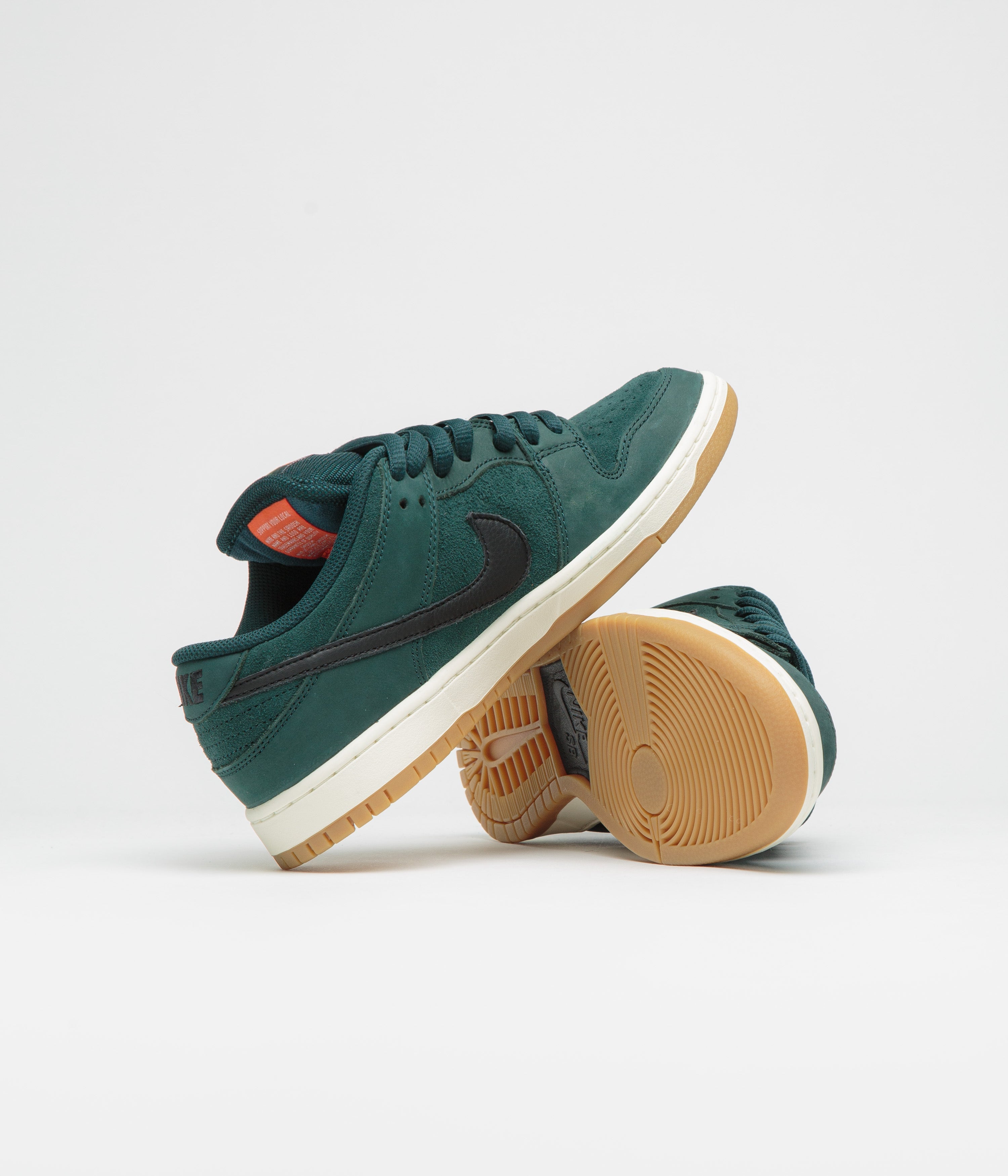 Nike SB Orange Label Dunk Low Pro Shoes - Deep Fir / Black - Fir - Sail