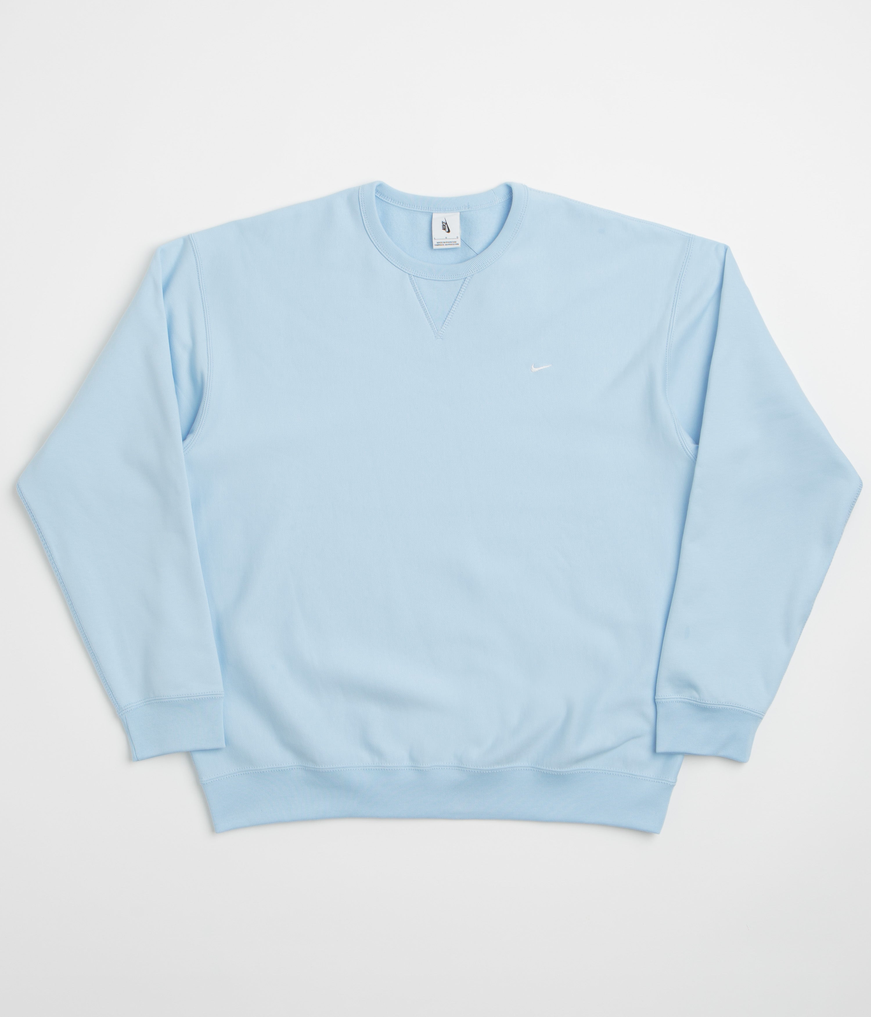 Nike Solo Swoosh Crewneck Sweatshirt - Celestine Blue / White