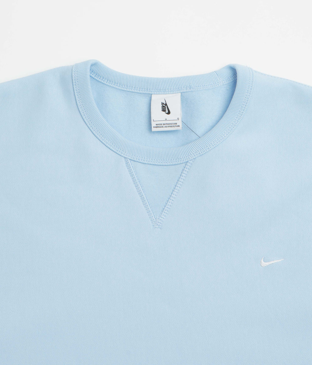 Nike Solo Swoosh Crewneck Sweatshirt - Celestine Blue / White