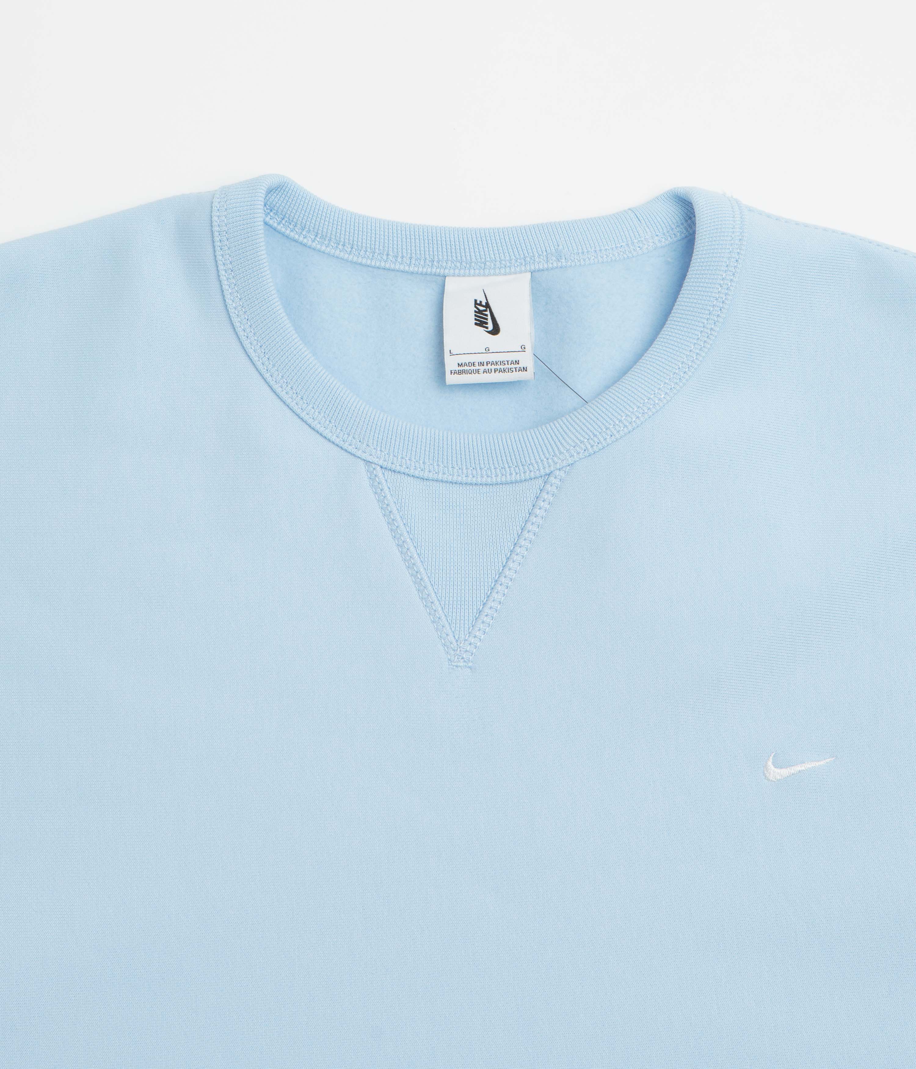 Nike Solo Swoosh Crewneck Sweatshirt - Celestine Blue / White