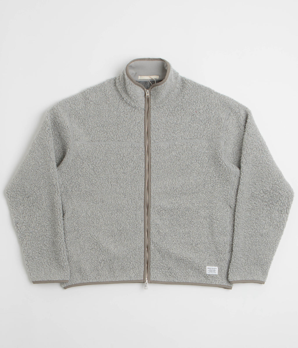 Norse Projects Bjorn Sherpa Wool Fleece Jacket - Grey Melange