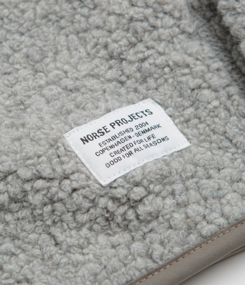 Norse Projects Bjorn Sherpa Wool Fleece Jacket - Grey Melange