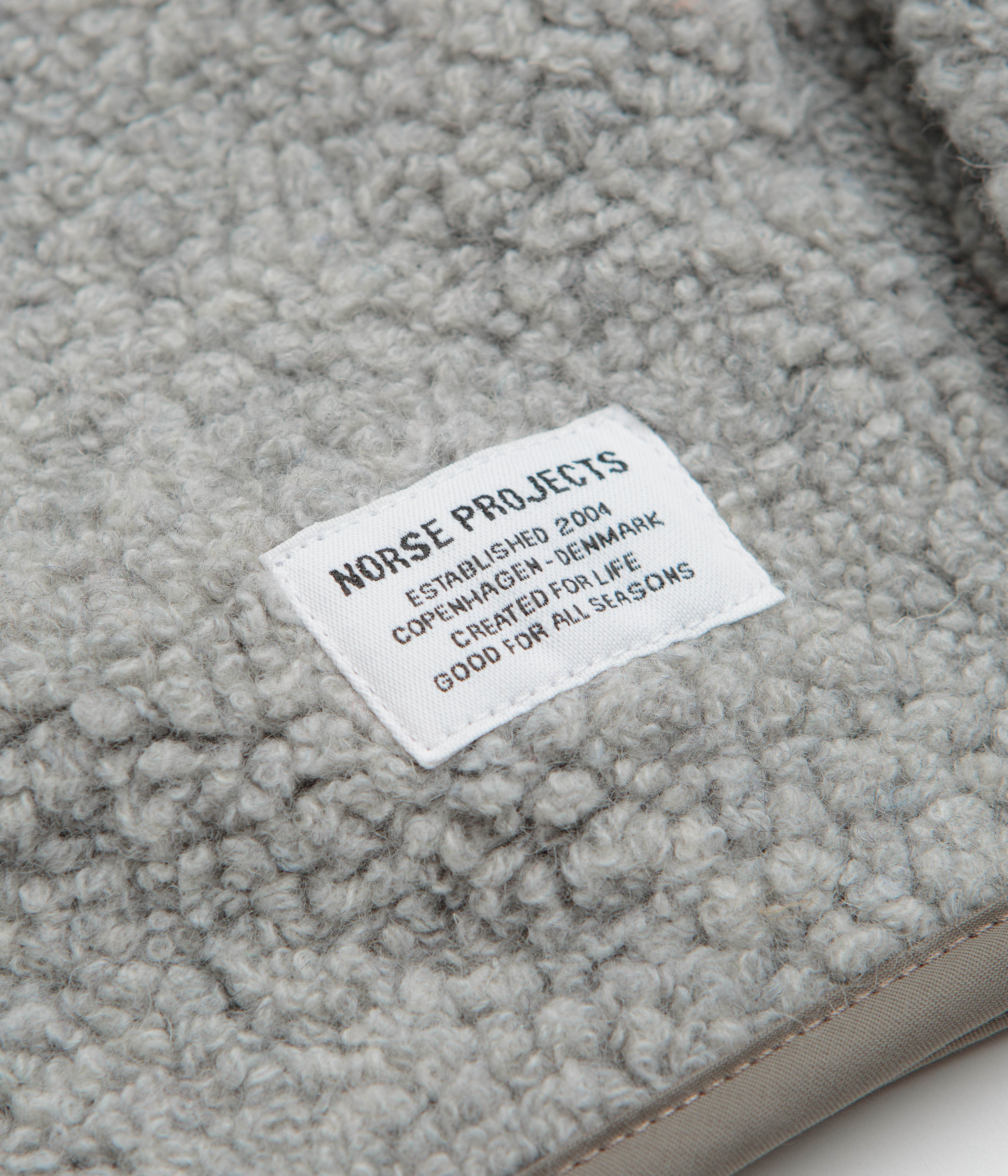 Norse Projects Bjorn Sherpa Wool Fleece Jacket - Grey Melange