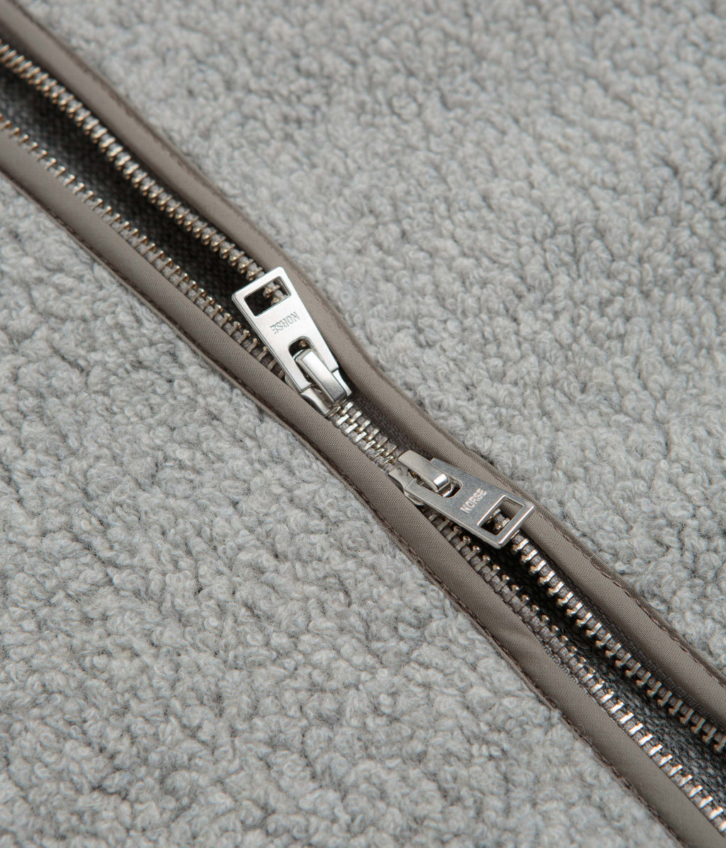 Norse Projects Bjorn Sherpa Wool Fleece Jacket - Grey Melange