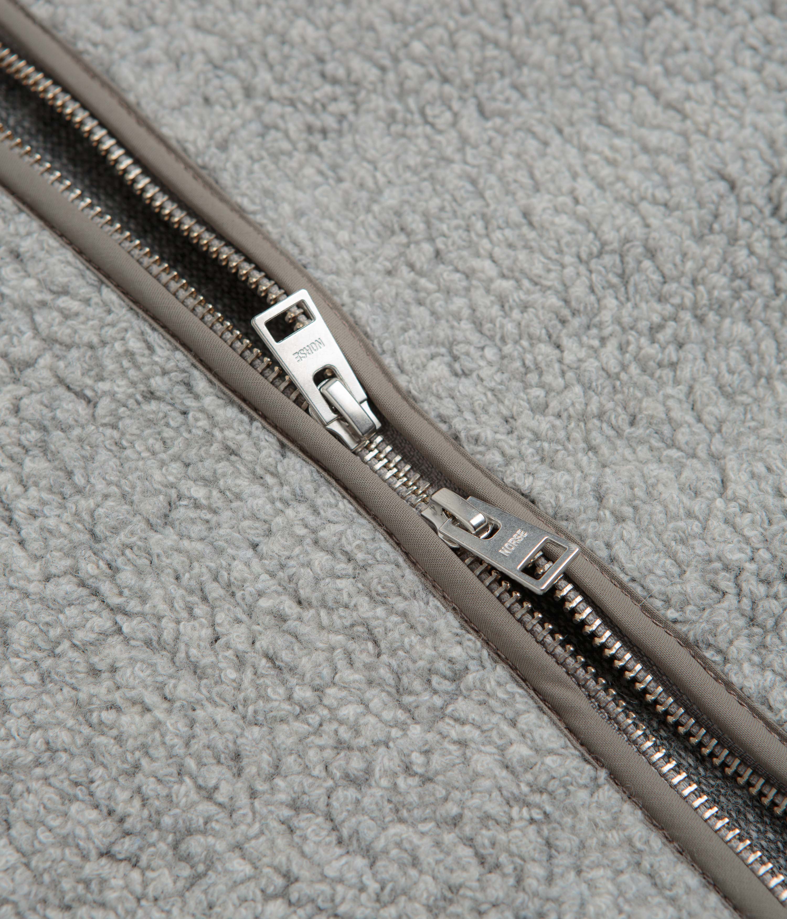 Norse Projects Bjorn Sherpa Wool Fleece Jacket - Grey Melange