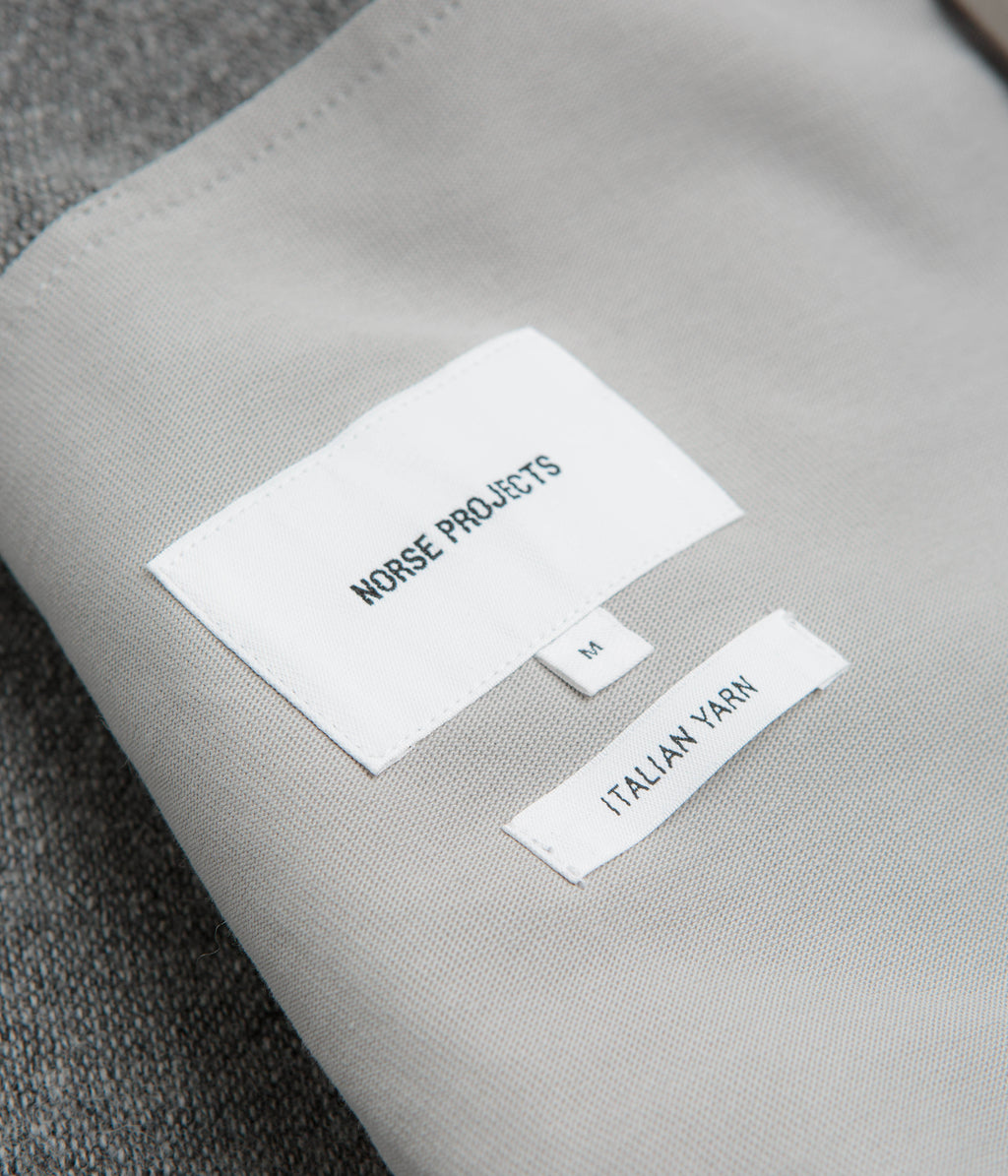 Norse Projects Bjorn Sherpa Wool Fleece Jacket - Grey Melange