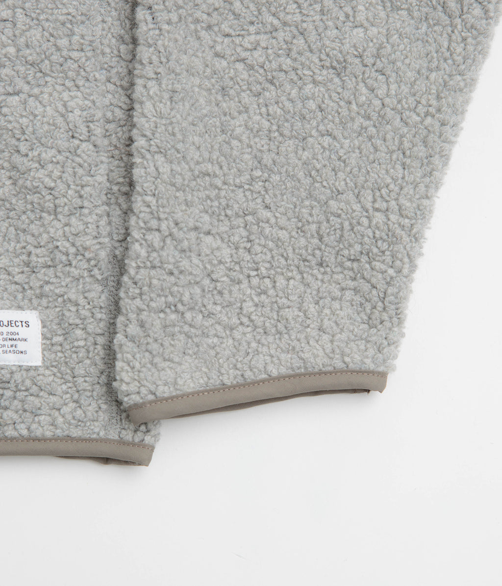 Norse Projects Bjorn Sherpa Wool Fleece Jacket - Grey Melange