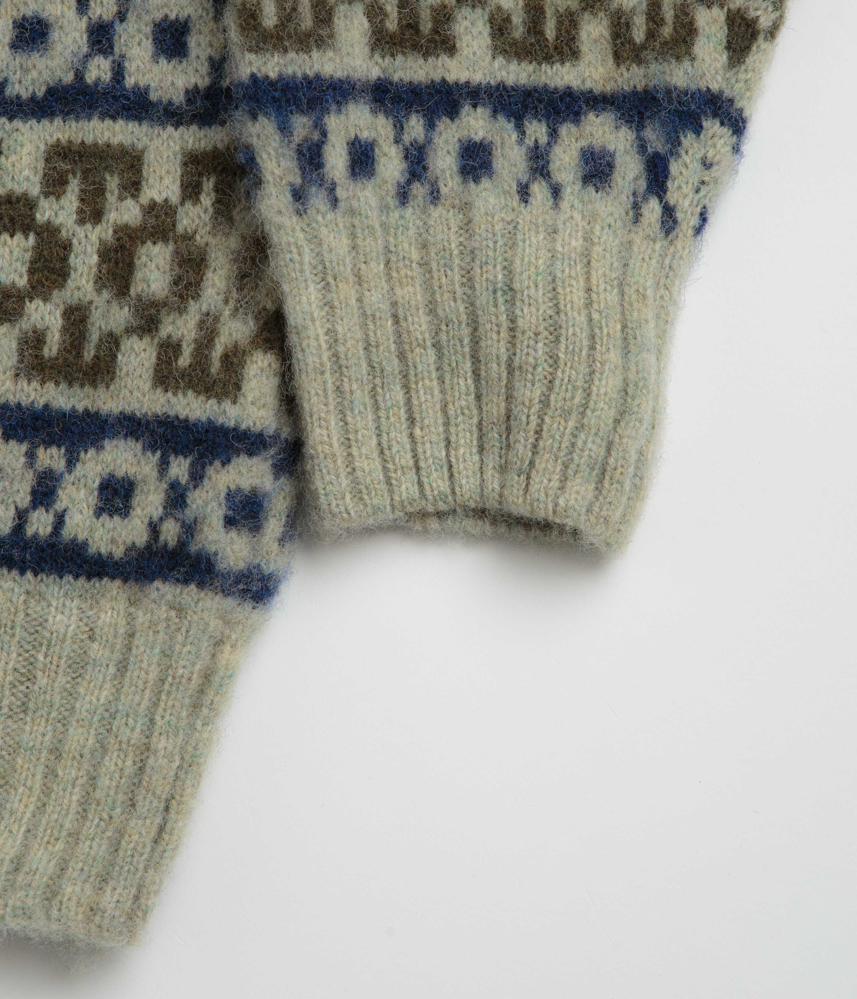 Norse Projects Jonas Scottish Lambswool Fair Isle Sweatshirt - Elm