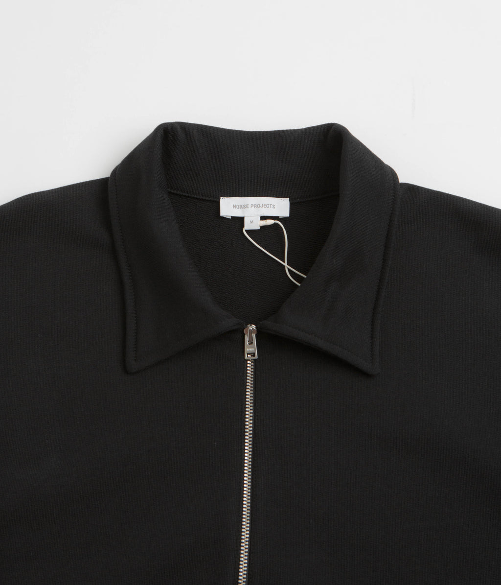 Norse Projects Standard Half Zip Sweatshirt - Black