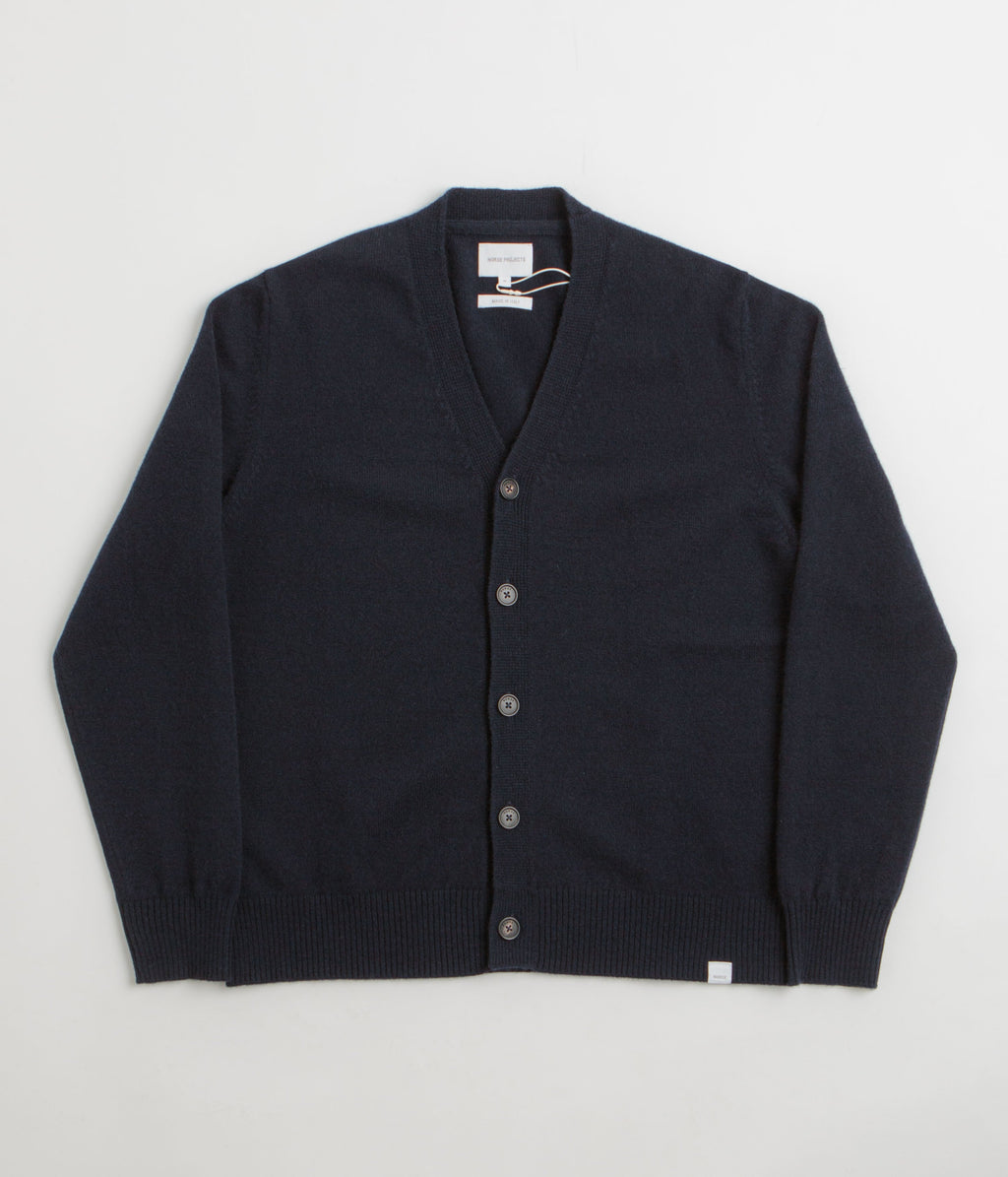 Norse Projects Standard Merino Cardigan - Dark Navy