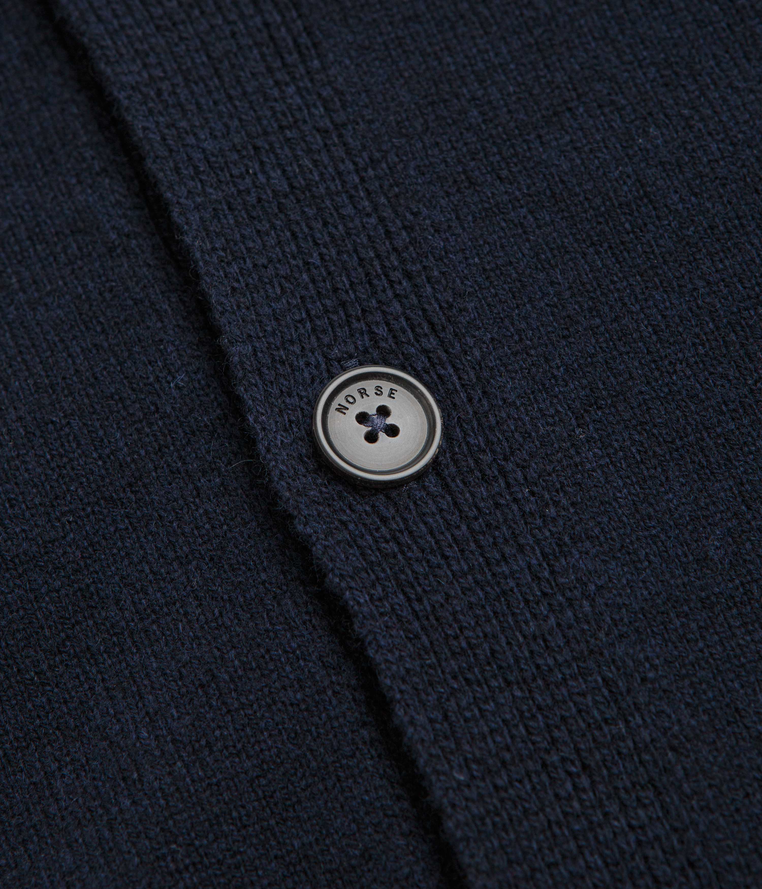 Norse Projects Standard Merino Cardigan - Dark Navy