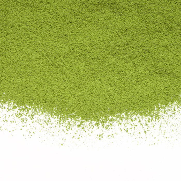 Matcha powder on a white background