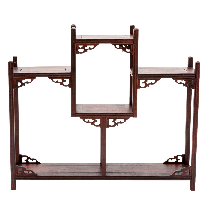 Ornate Rosewood Shelves - Symmetrical
