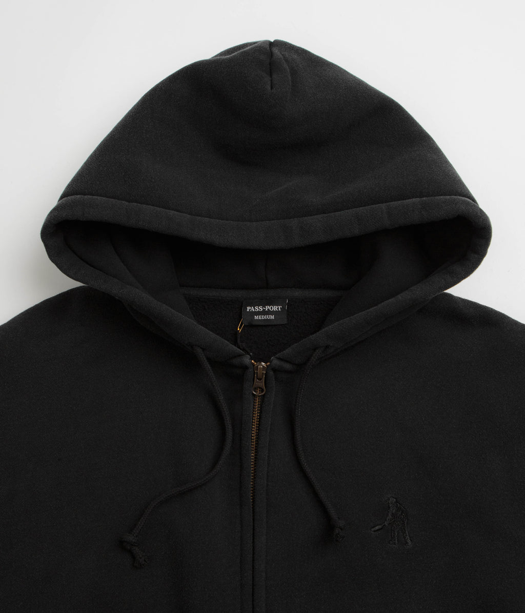 Pass Port Solid Workers Full Zip Hoodie - Black