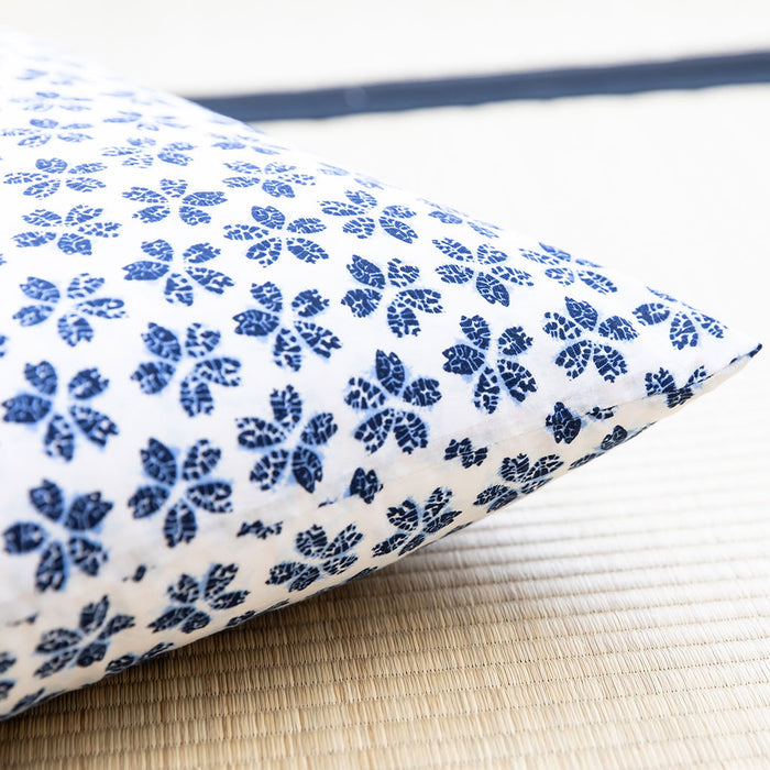 Plum Blossom Navy Throw Pillow