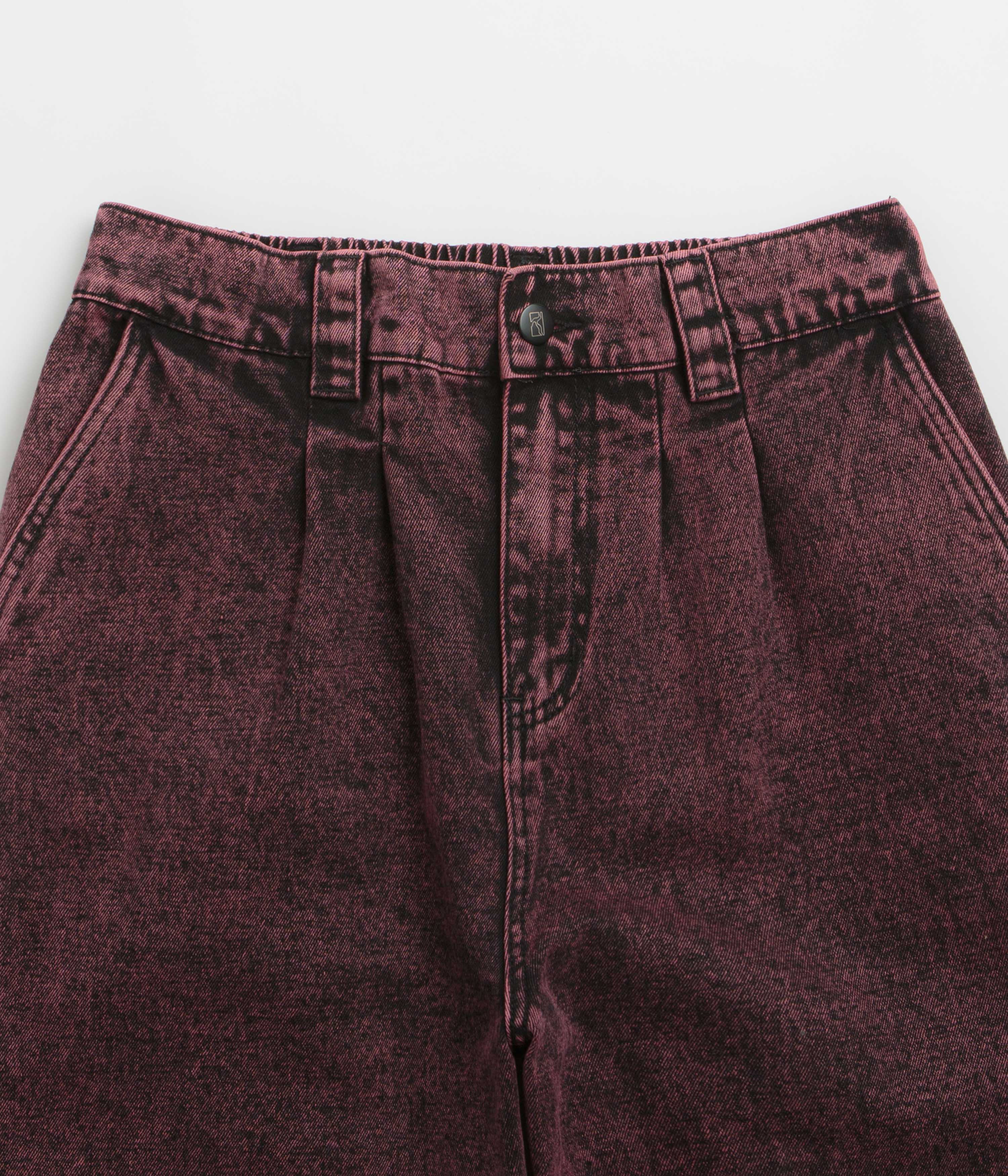 Poetic Collective Denim Balloon Pants - Red Acid Wash