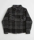 Pop Trading Company Checked Wool Shirt Jacket - Black / Charcoal