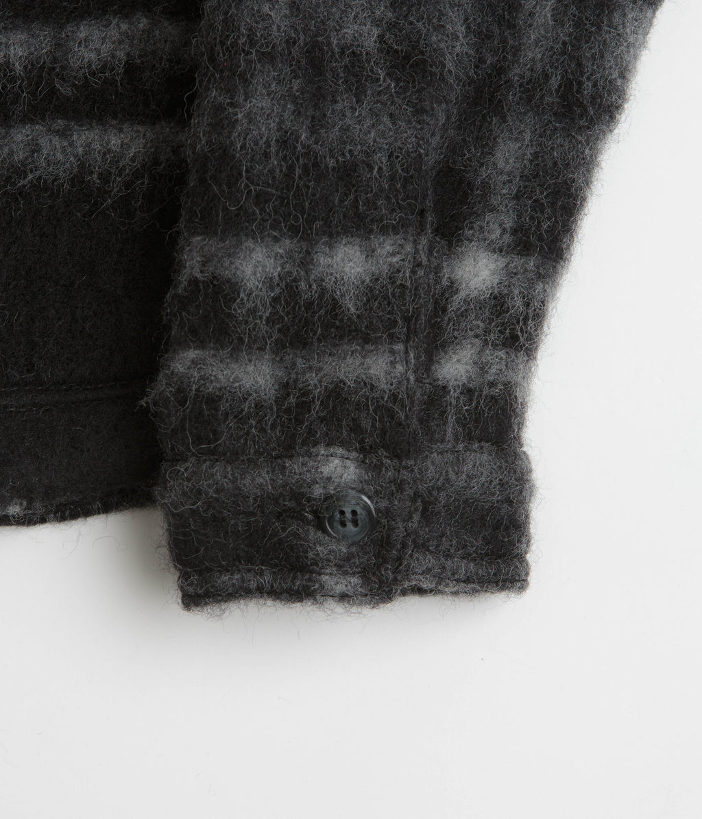 Pop Trading Company Checked Wool Shirt Jacket - Black / Charcoal